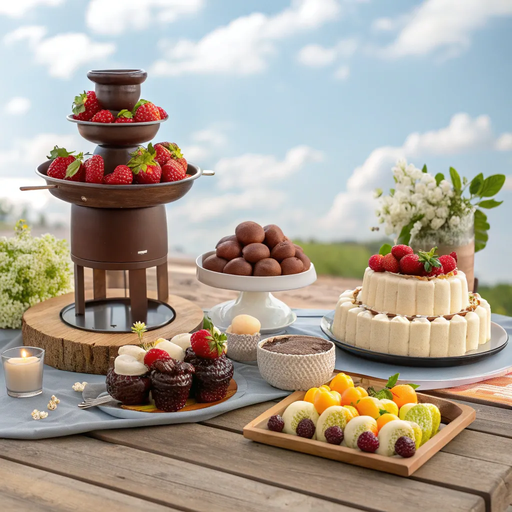A selection of gourmet outdoor desserts